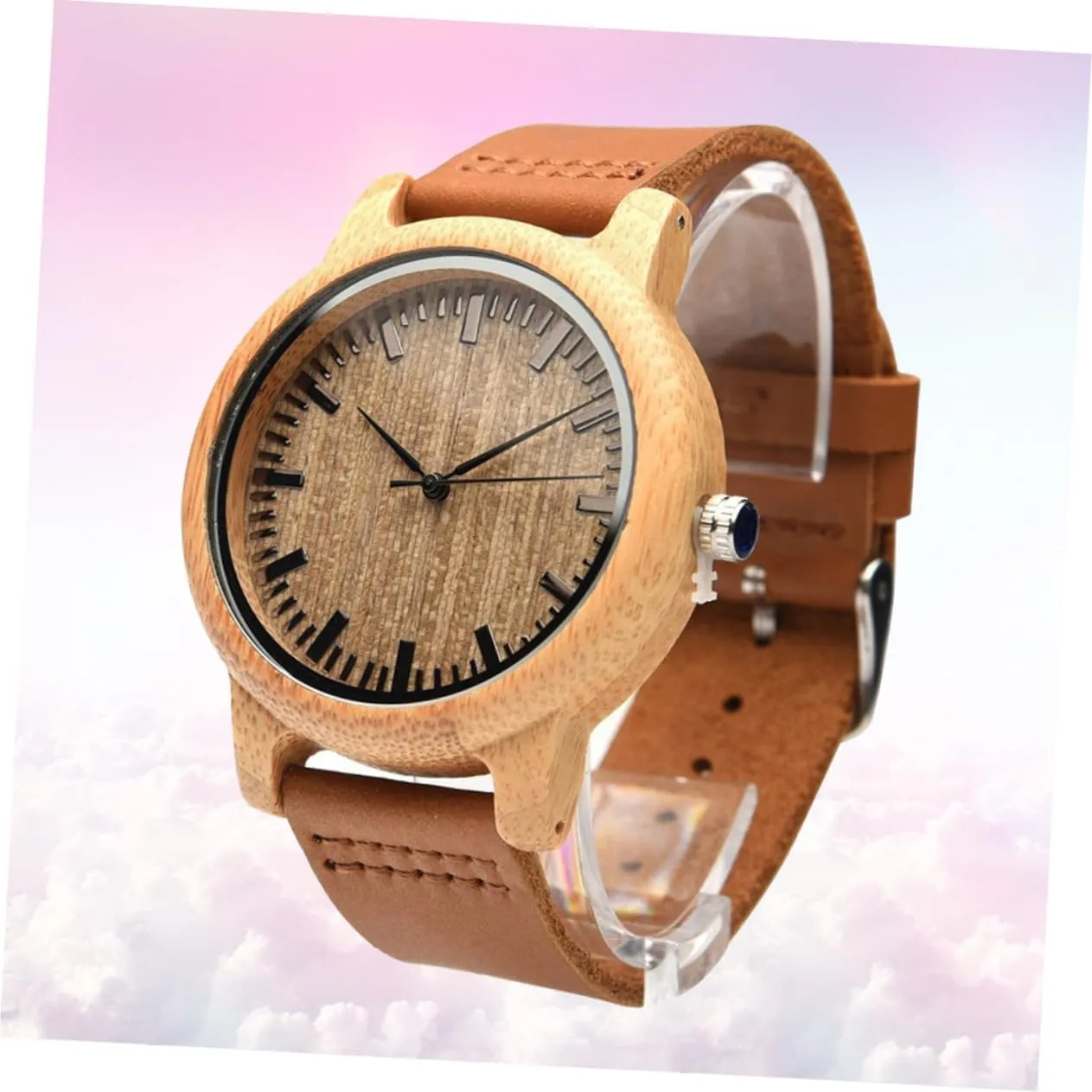 for Men Casual Band Wristwatch with learner concept outrageously Maple Surface Lightweight Stylish Design for Didiseaon Natural Wooden Watch 