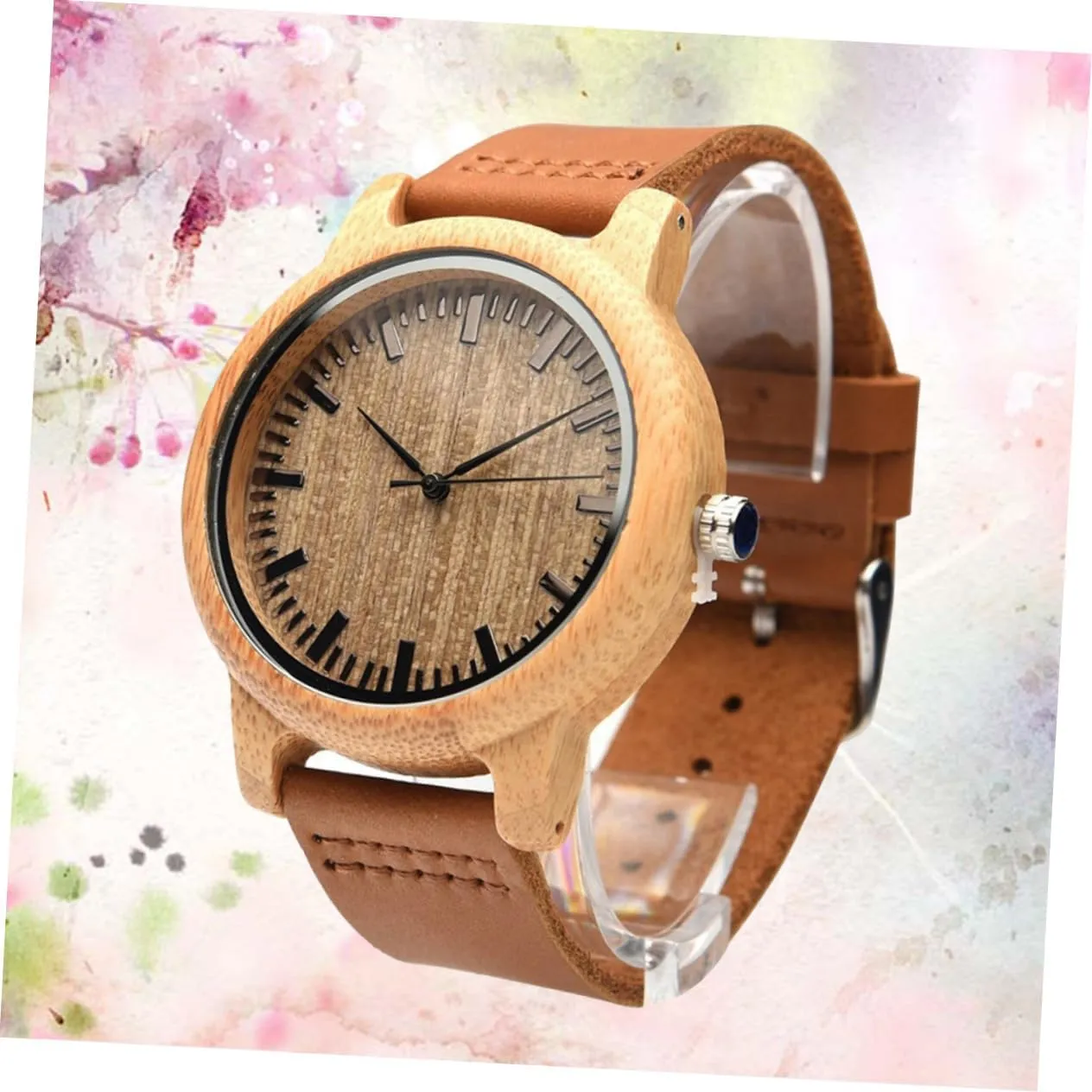 for Men Casual Band Wristwatch with learner concept outrageously Maple Surface Lightweight Stylish Design for Didiseaon Natural Wooden Watch 