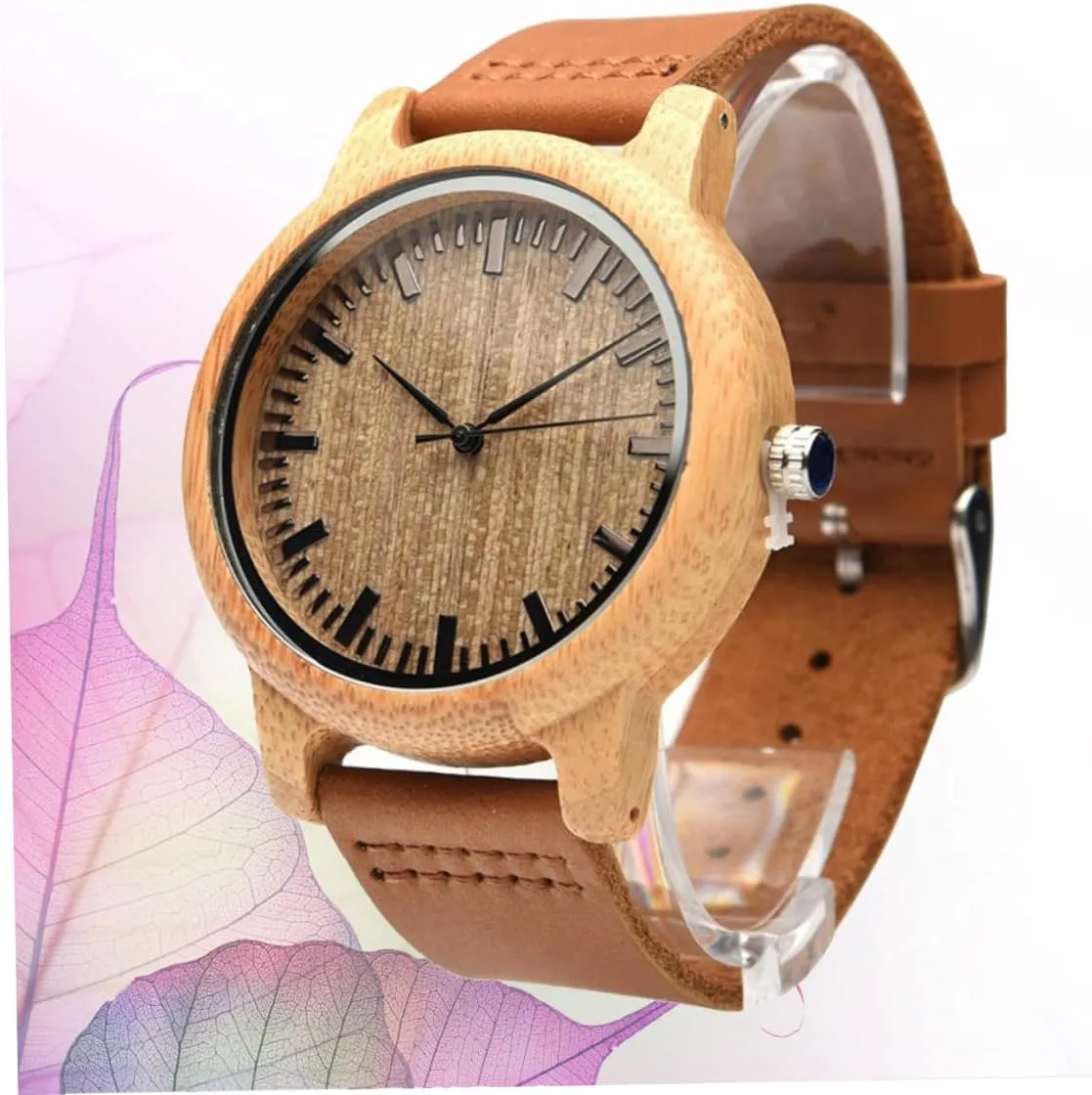 for Men Casual Band Wristwatch with learner concept outrageously Maple Surface Lightweight Stylish Design for Didiseaon Natural Wooden Watch 