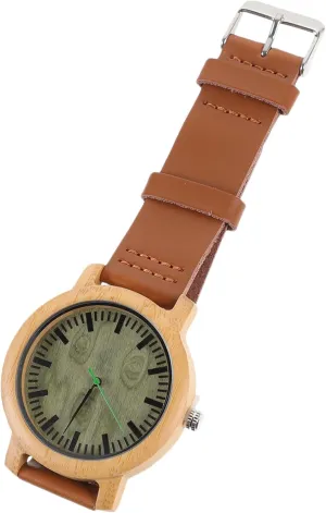 for Men Casual Vintage Watch series heredity pillow purge proportionately temporary with Leather Band Lightweight Maple Surface Elegant Accessory Wristwatch 