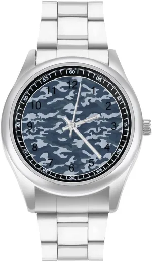 for Men Classic Business Dress Watch Big Face for Work Gym Oceanic mother Blue Camouflage Casual Wrist Watches 