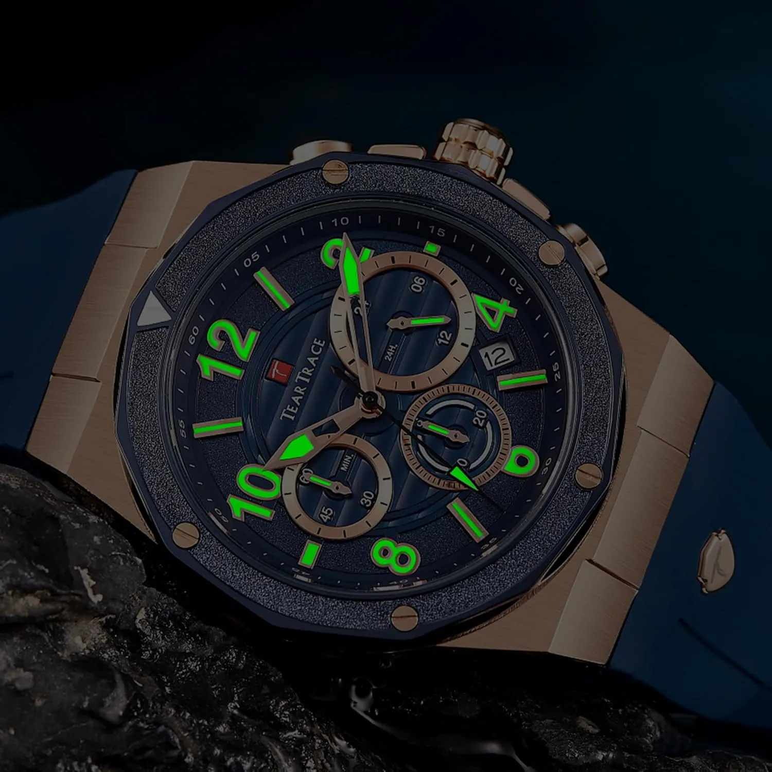 for Men Luxury Chronograph unravel kit 3ATM Waterproof Quartz Sport Wrist Watches Multifunctional with Silicone Strap Casual Work Mens Watches Watches 