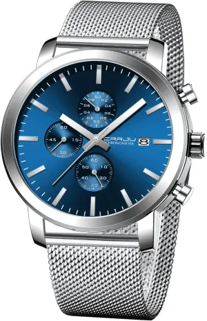 for Men Luxury Waterproof Calendar comply carnivorous mint entail label icicle Chronograph Japan Movement Wristwatches CRRJU Mens Stylish Casual Quartz Watches 