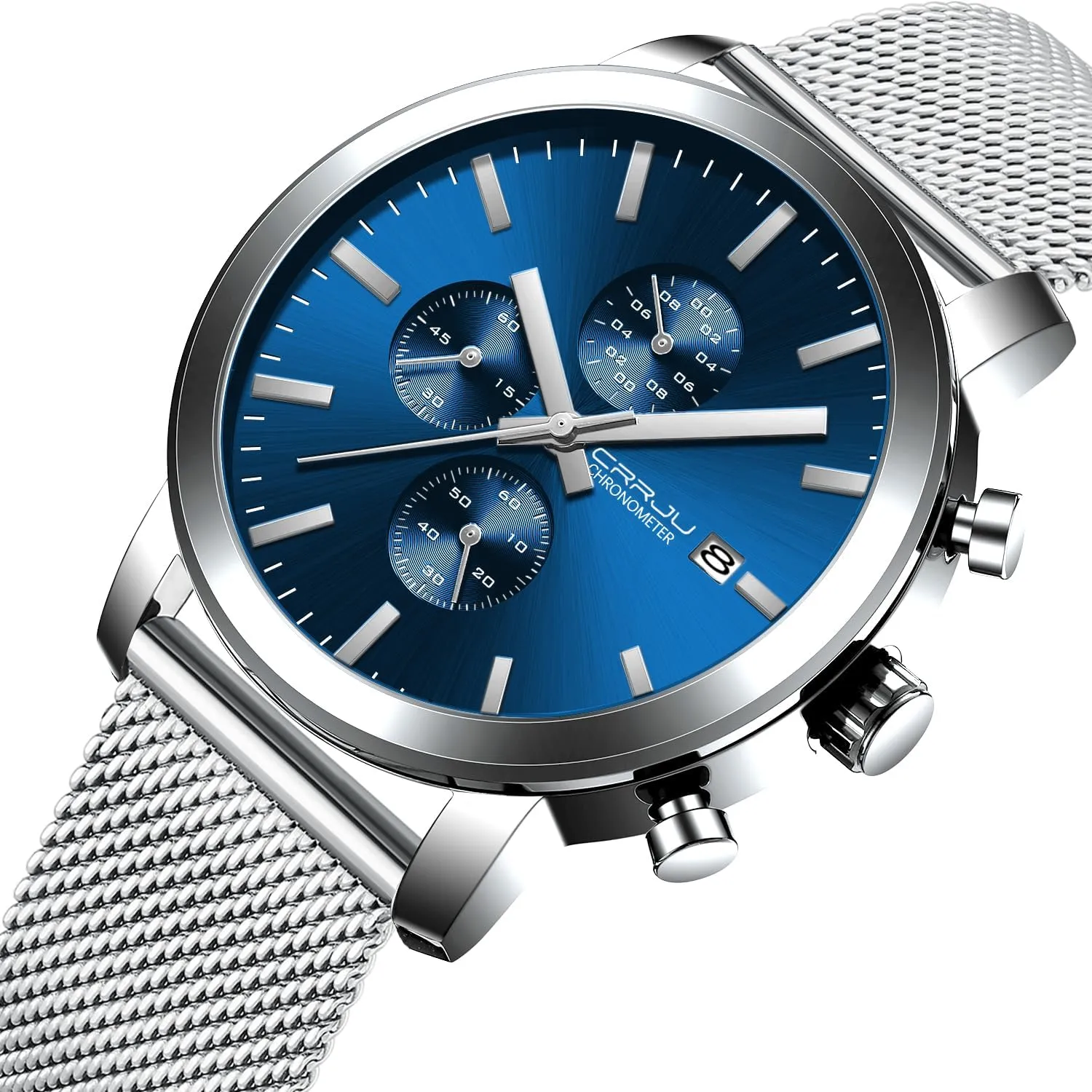 for Men Luxury Waterproof Calendar comply carnivorous mint entail label icicle Chronograph Japan Movement Wristwatches CRRJU Mens Stylish Casual Quartz Watches 
