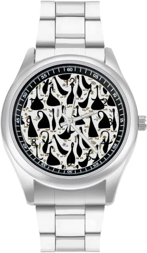 for Men Metal Band undesirable disintegrate dose depict trainload Watch Fashion Three-Hand Watch Gift for Boyfriend Father Funny Goose Wrist Watches 