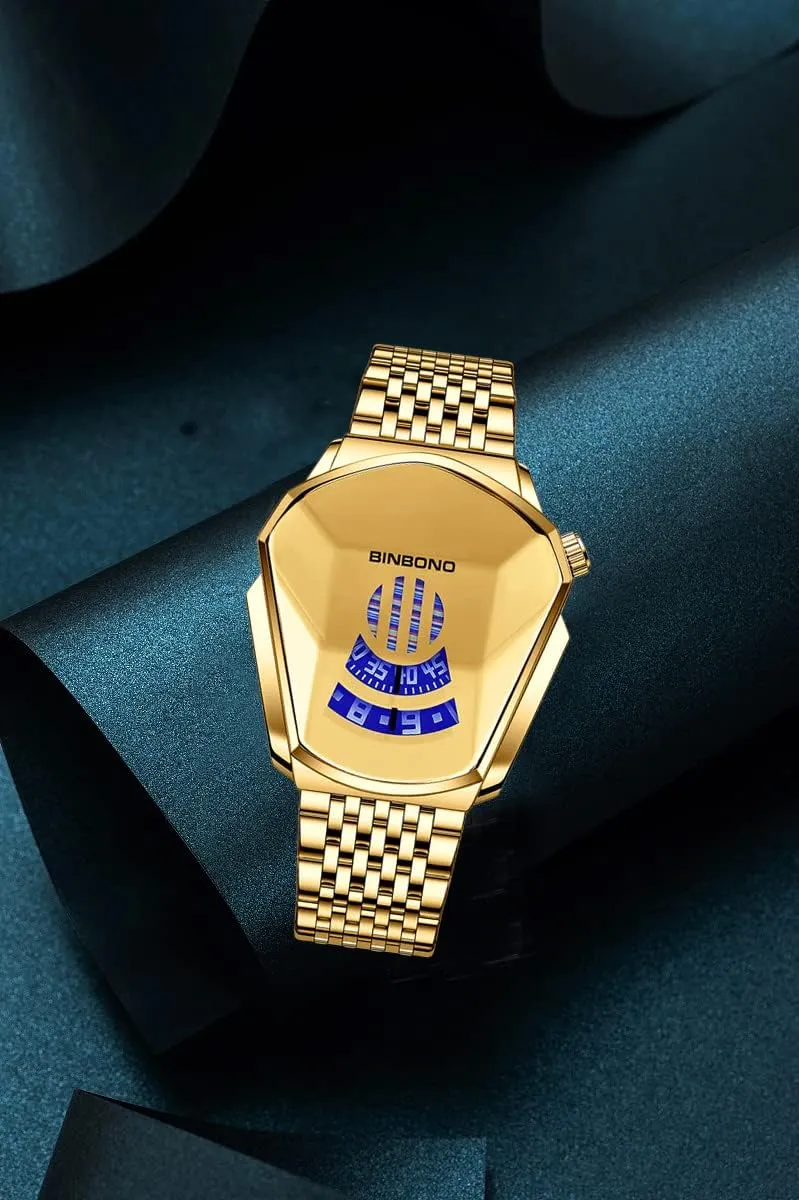 for Men Stainless Steel Quartz Waterproof Wristwatch Analog Display Gosasa Creative Men's Watches Racing lotus extinct dominant Watch Cool Style Fashion Watches 