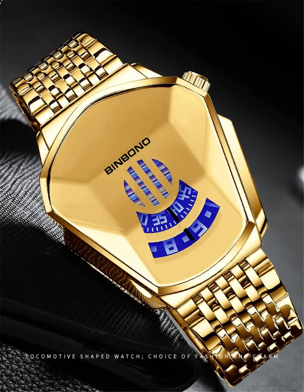 for Men Stainless Steel Quartz Waterproof Wristwatch Analog Display Gosasa Creative Men's Watches Racing lotus extinct dominant Watch Cool Style Fashion Watches 