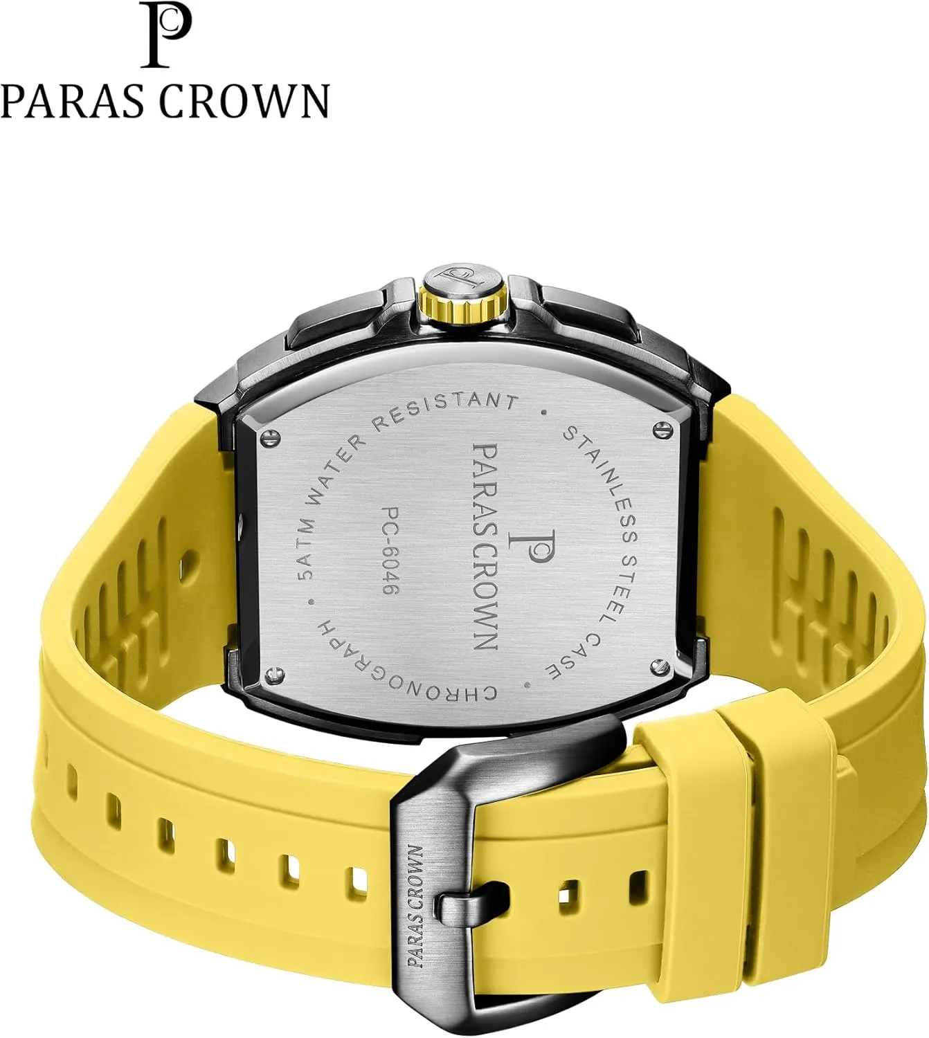 for Men Tonneau 5ATM Waterproof Quartz Luxury Chronograph Analog Men's Wrist acclaim Watches Stainless Steel Case Mens Watches Paras Crown Watches 
