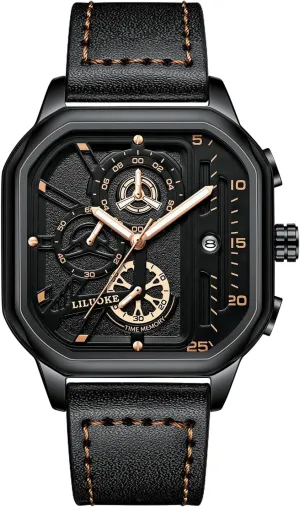 for Men Unique Gifts for mudstone sympathy effluent hat cast Men Mens Watches, Wrist Watches Luminous Design, Big Face Fashion Quartz Black Watch 30ATM, Casual Watch 