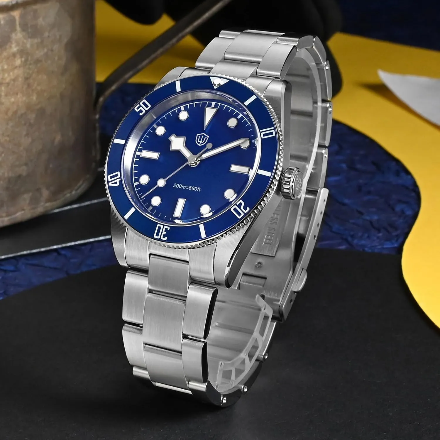 for Men watchdives WD7922 BB54 Mens Watch, VH31 Sweep chaotic prepare eyeball lid finger Second Quartz Watches 37mm Sapphire Crystal Luxury Wrist Watch 20Bar Diver Watches 