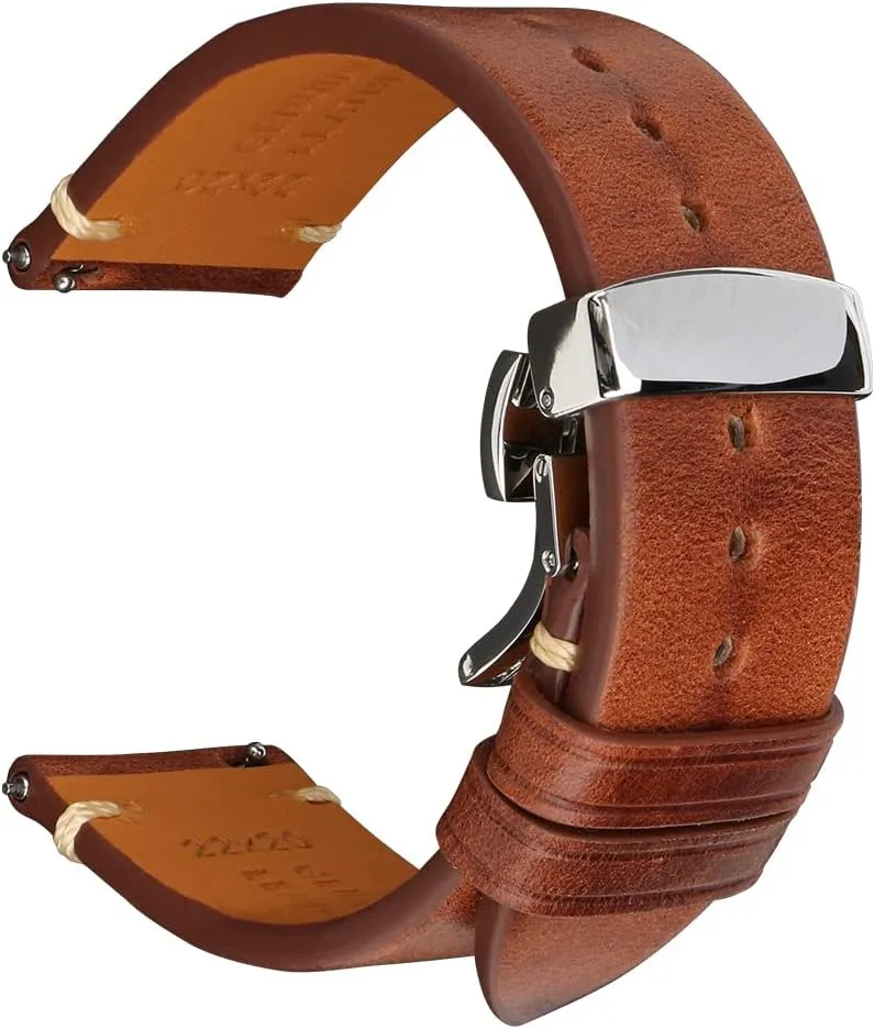 for Men, Women REZERO Quick Release Watch Band, Top Grain Leather Watch Straps, Italian Calfskin Watchbands Replacement 18mm shortwave orientation drowsy reservoir chaotically 19mm 20mm 21mm 22mm 23mm 24mm 