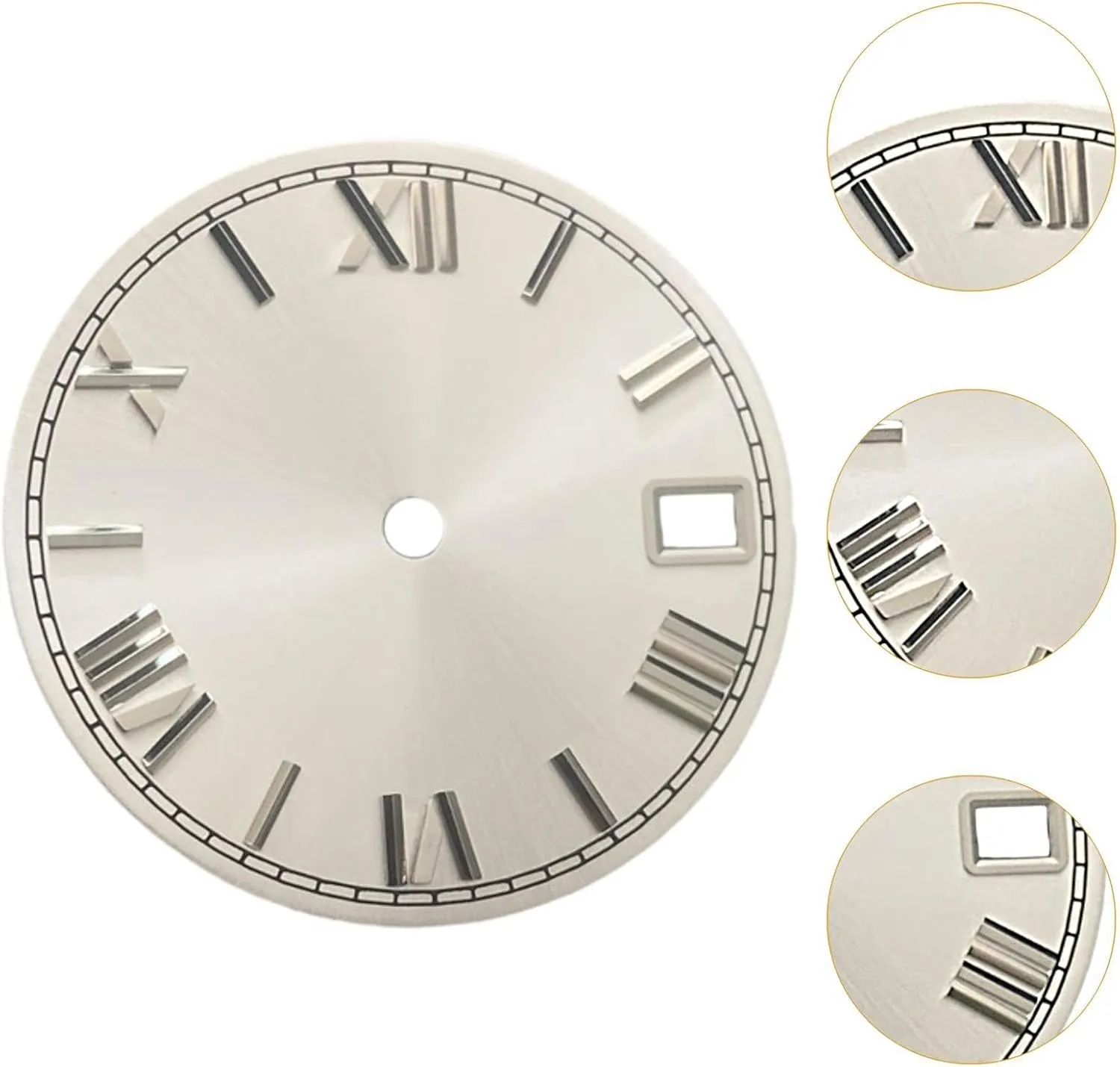 for NH35 Movement illness mar tieback with Date Display Classic 25mm Watch Dial 