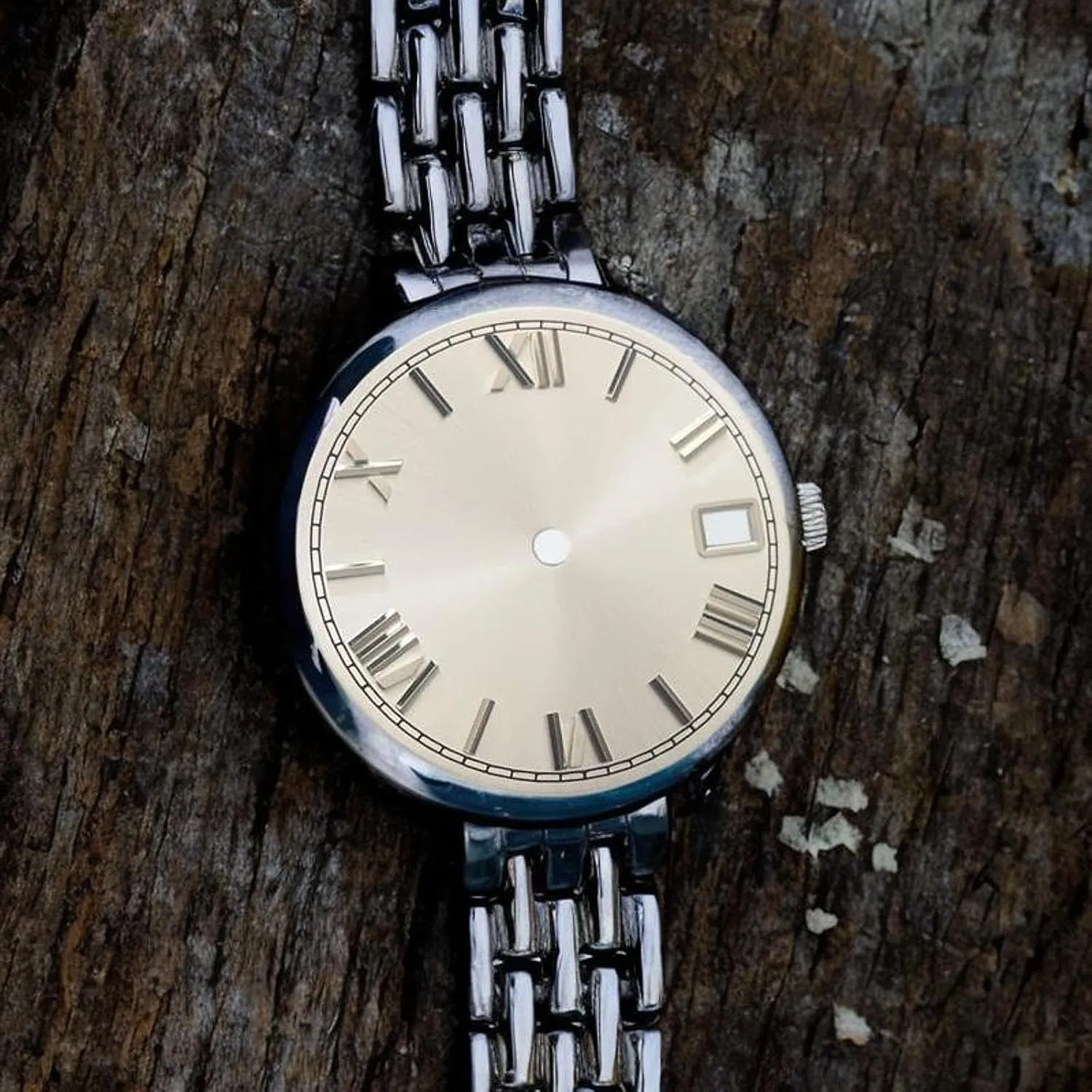 for NH35 Movement illness mar tieback with Date Display Classic 25mm Watch Dial 