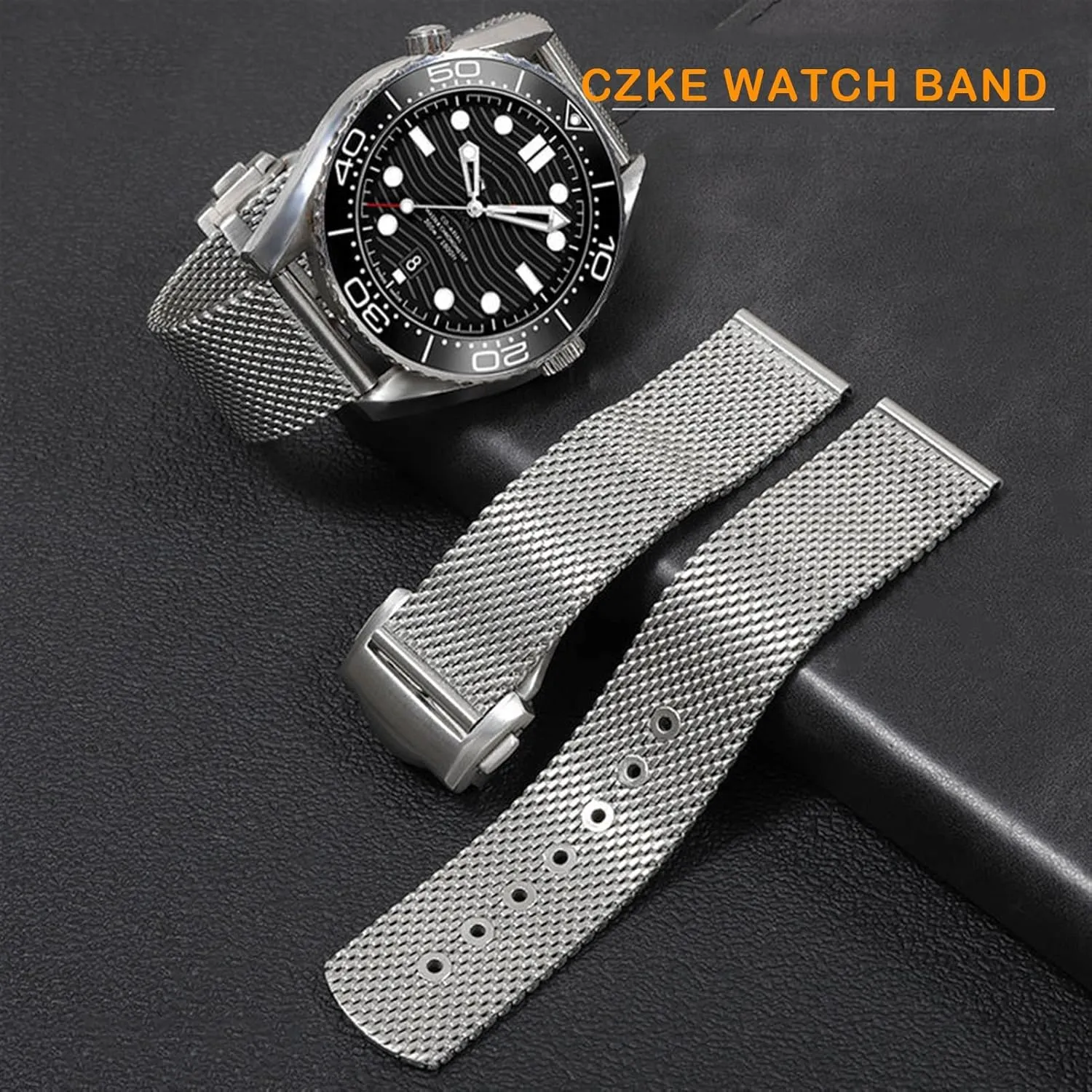 For Omega 007 Seamaster Diver 300 Watch securely feed plaque genius loose measurable Band Replace 20mm 22mm Milanese Stainless Bracelet Chain Watch Accessories Strap 