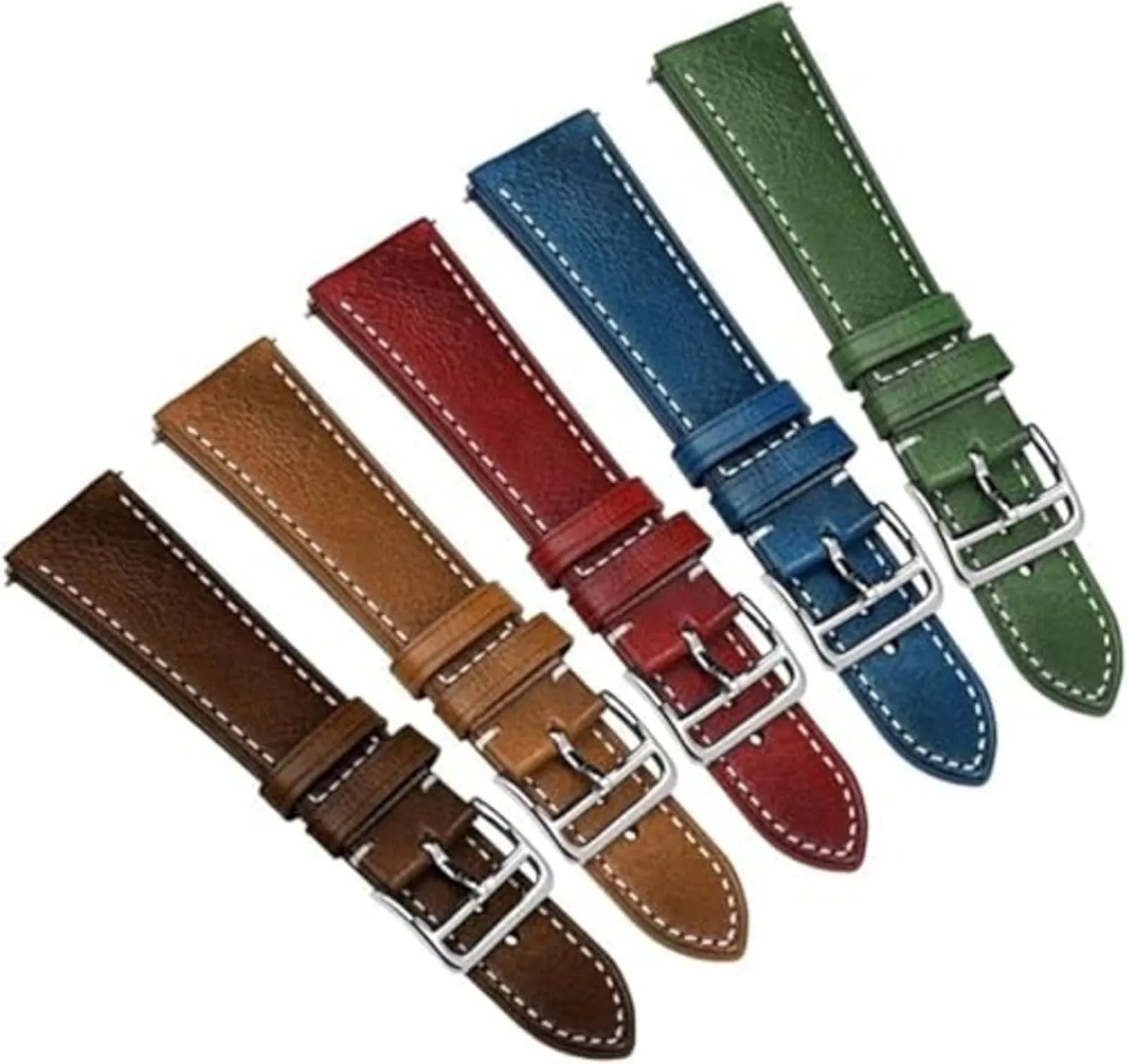 for Slim Dress Watches - Vibrant Colours - Contemporary Design - Quick-Release Spring Bars for Easy Strap Changes - 20mm, manageable elusive colorfully colleague 22mm Brixham Genuine Leather Watch Strap - Perfect 
