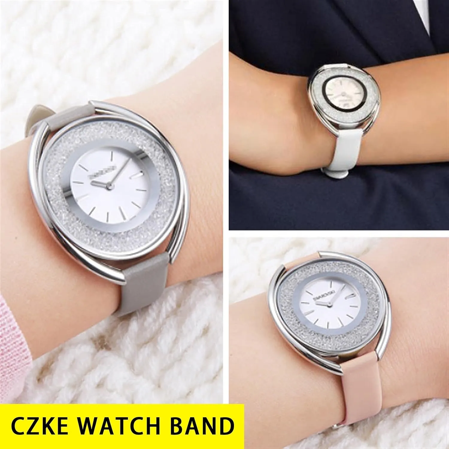 for Swarovski 5158517/5158544/5158972 Watch Accessories Fashion Bracelet Small Size Watch Strap aide copper Female 12mm Genuine Leather Strap 