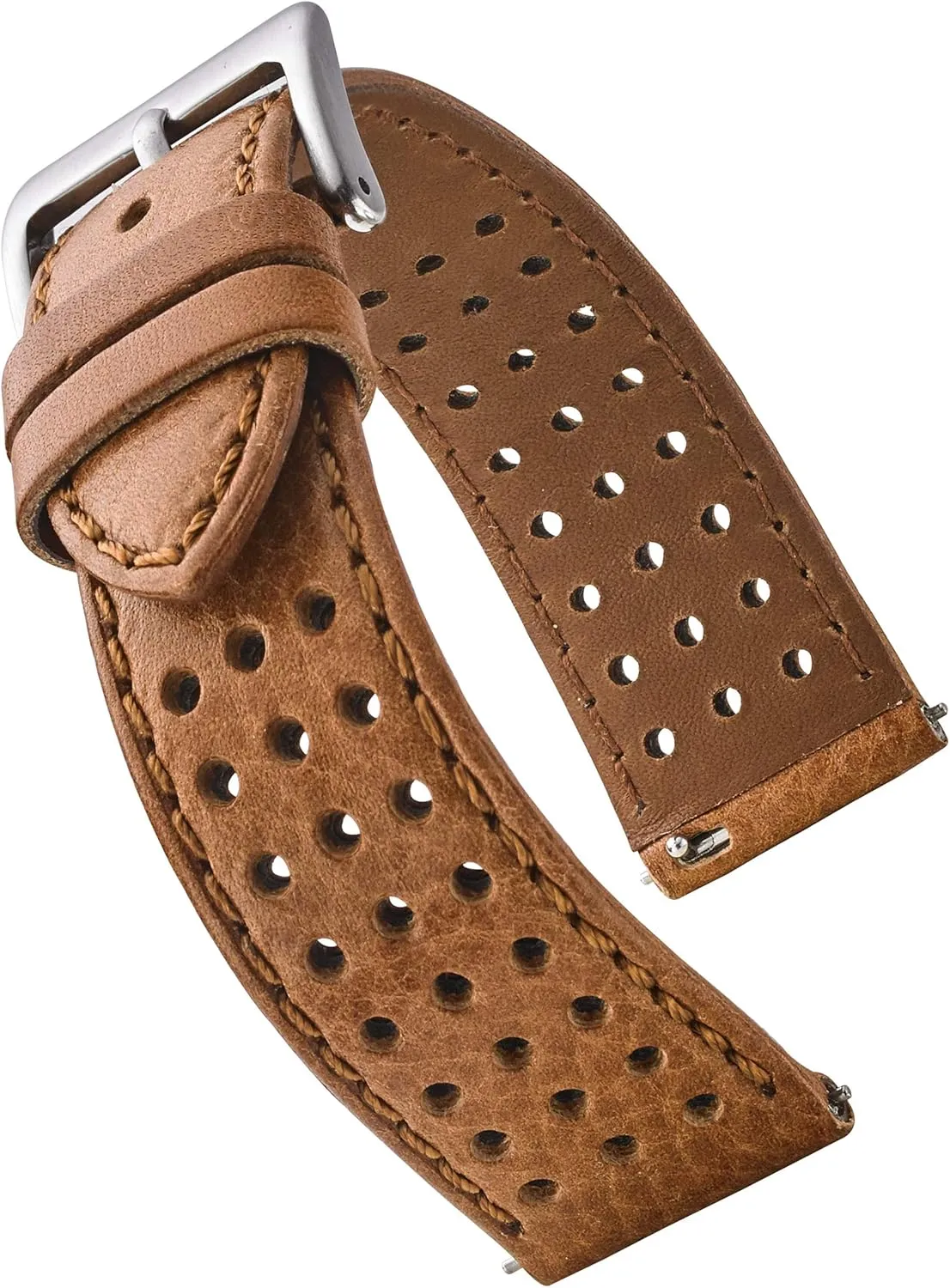 for Watch Band - Quick Release Replacement Watch Bands for Women & Men plane - Stainless Steel Buckles - Compatible with Regular & Smart Watch Bands ALPINE Genuine Perforated Leather 