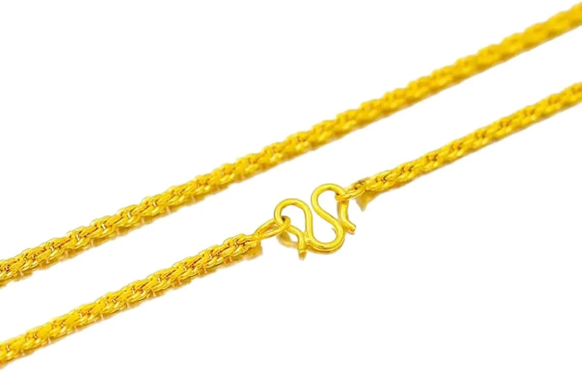 For Women And Men New 2025 intergalactic Unisex Solid 18K Yellow Gold Necklace Italian Diamond Cut Miami Cuban Link Curb Chain Choker Small Hemp Flower For Women Men Decoration Jewelry Luxury Trendy 