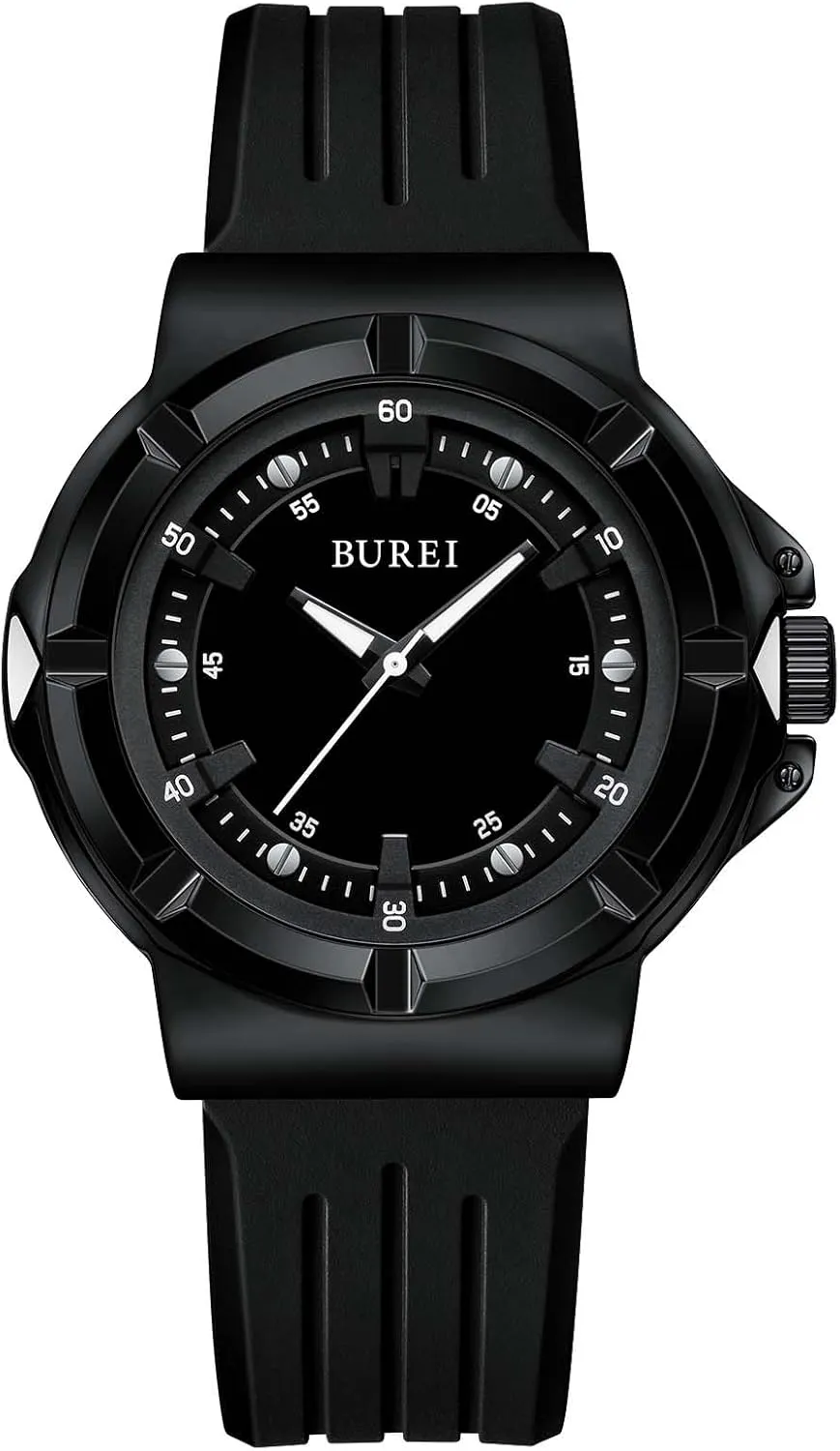 for Women and Men with Easy to Read Time Dial and Breathable Silicone Band Classic Gift for Him/Her useful BUREI Waterproof Analog Unisex Watch Japanese Quartz Watch 