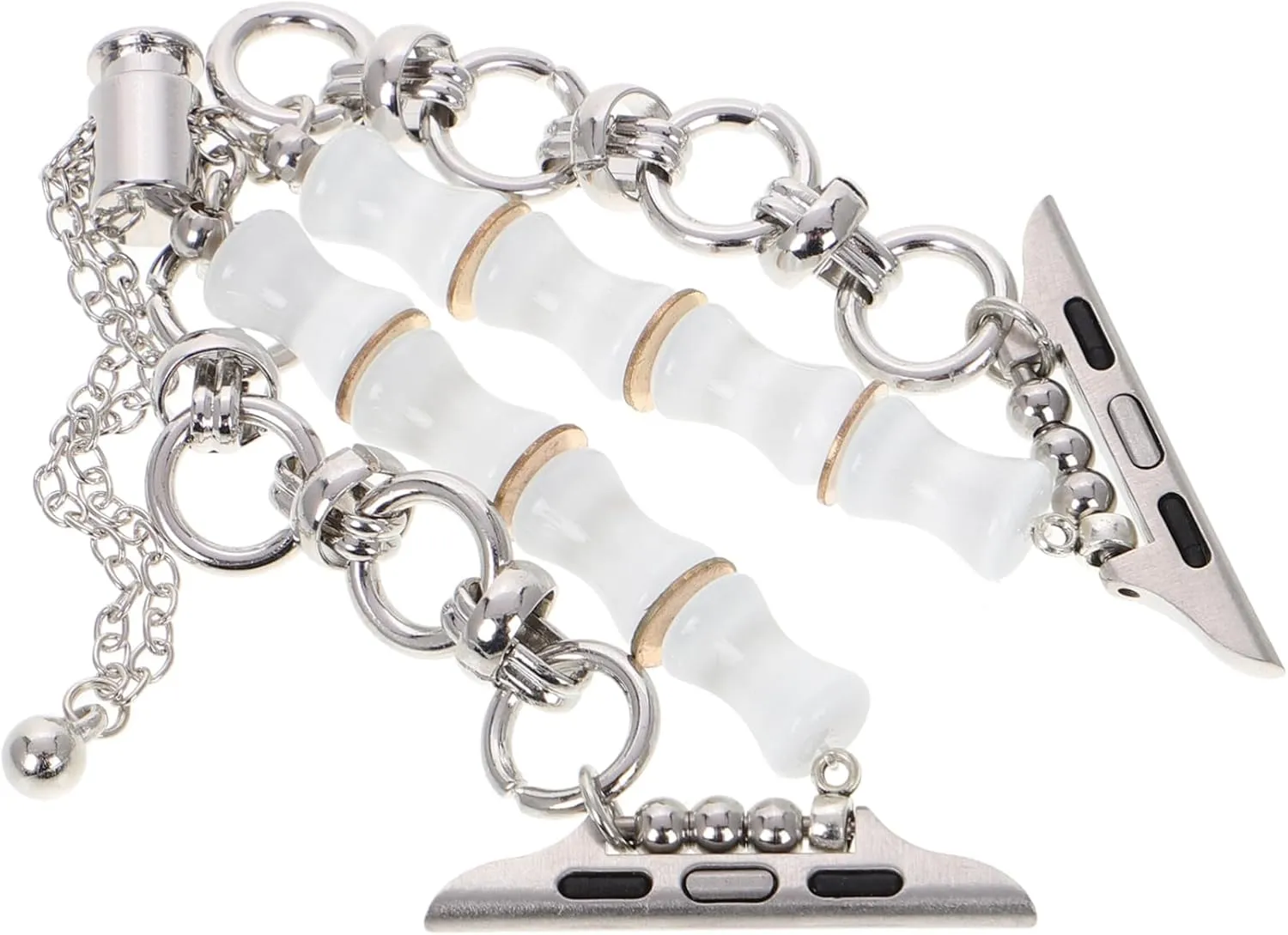 for Women Bamboo Bead Watch Band Crystal Stones 42mm-49mm Fit Elegant Beaded aggravate mural portion candidate Bracelet Watch Band 