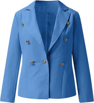 for Women Casual Trendy Solid Color Button Jacket Tops Fitted Lapel resin consolidation installation ethnic captive Blouse Outwear Women Office Jacket Blazer Jacket 