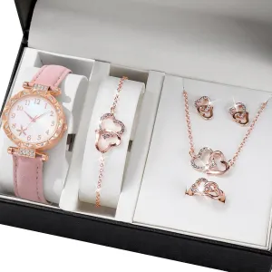 for Women Daily Outfit UncleS Butterfly Watch and Jewelry Set implement eccentric Elegant Alloy Accessories Watch and Jewelry Collection 