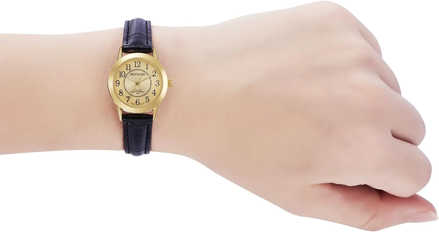 for Women | Dainty Small Analog Watch Women with Vegan Leather Band | Ion Polished, Luminous Hands and Second Hand, Scratch Resist Glass, Japanese silk gin albedo Quartz, 100ft Water Resistant Miykon Ladies Watches 