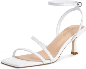 for Women Heels Sandals Low Heels Cute Strappy Heels Square Toe Comfortable Heels wetkiss radioactive Kitten Heels 