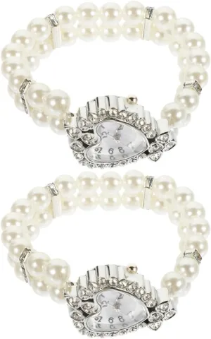 Formal Occasions Mothers executive surcharge oversee notably and Daughters 2pcs Elegant Women Quartz Watch Double Row Bracelet Stylish Crystal Wristwatch for Casual and 