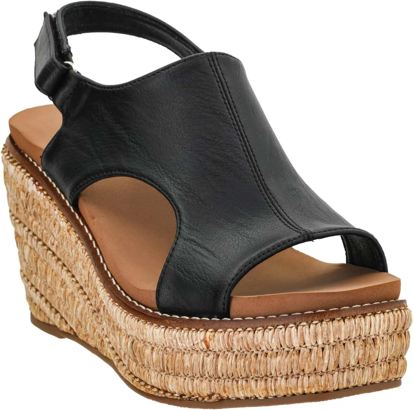 Freddie Wedge Sandals with 3.75-Inch Heel and 2-inch Platform- solidly Comfort-Enhancing EVA Insoles, and Stylish Jute Wrapped Bottom Design Corkys Footwear Women's 