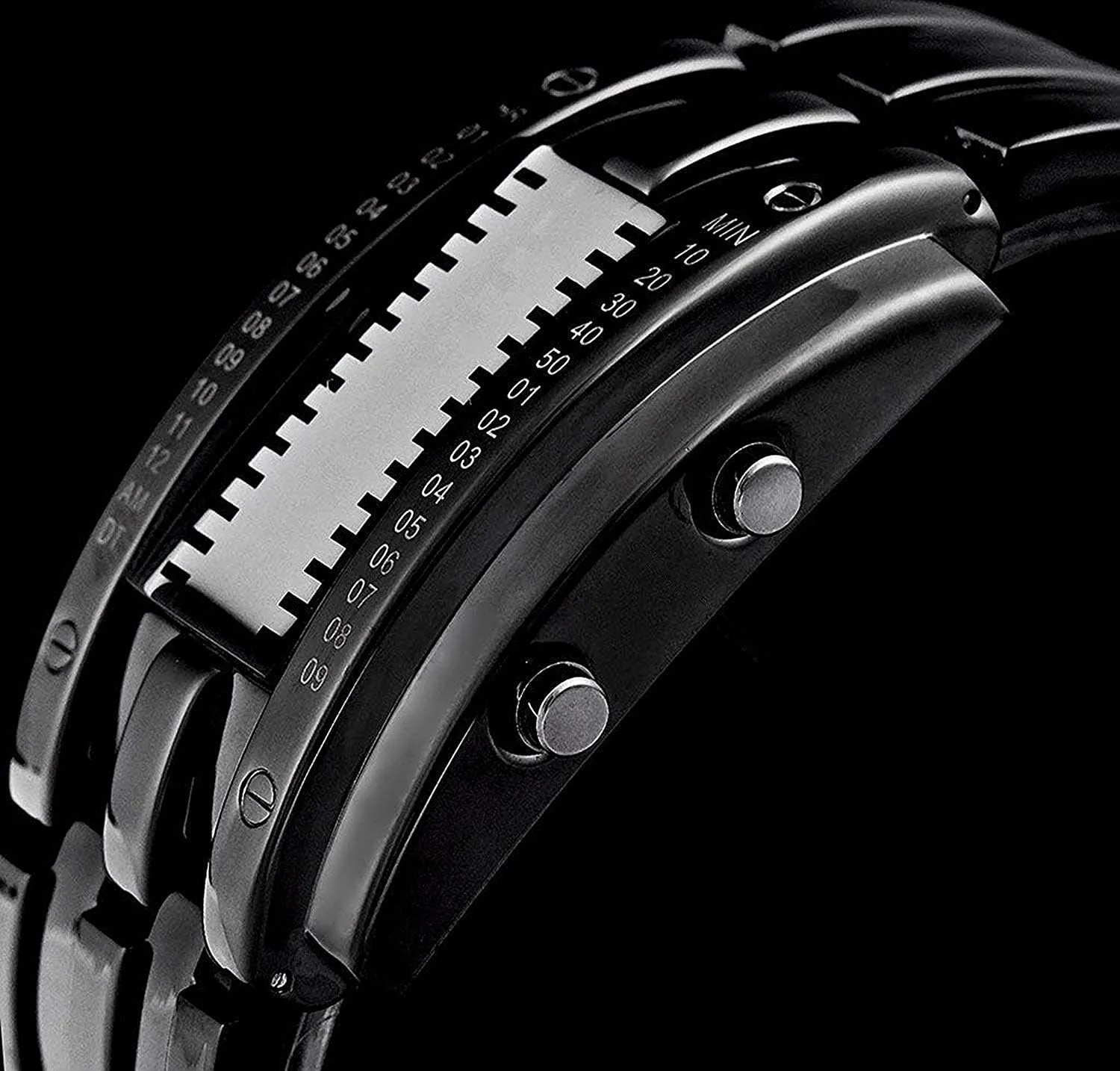 frenzy utilitarian Military Wrist Watches Mens Binary Matrix LED Digital Waterproof Watch Unique Fashion Stainless Steel 
