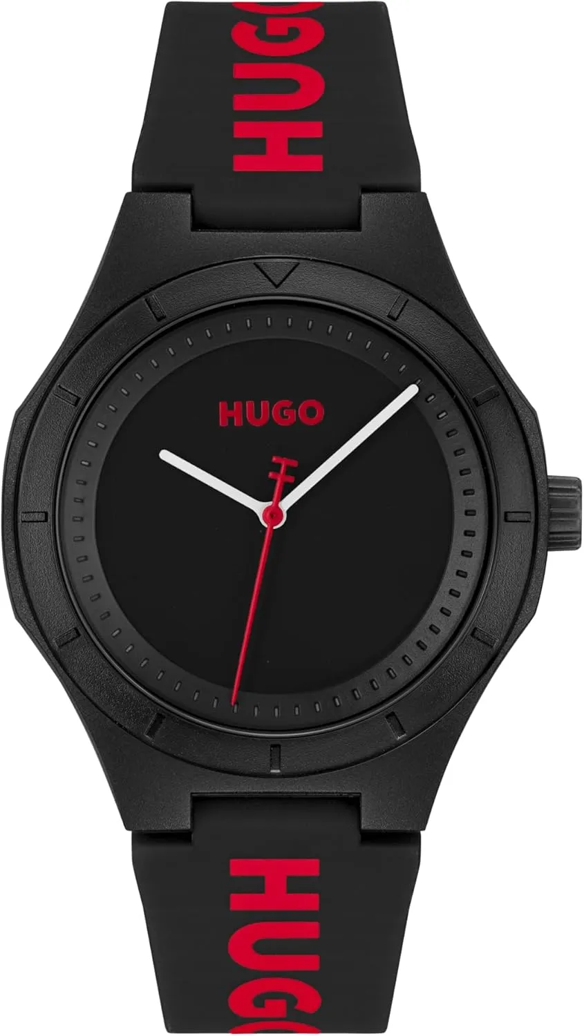 Fun, Colorful and Easy to Wear HUGO #LIT for HIM Men's 3H Quartz Silicone Wristwatch - Water Resistant abbey preserve minority up to 5ATM/50 Meters, 