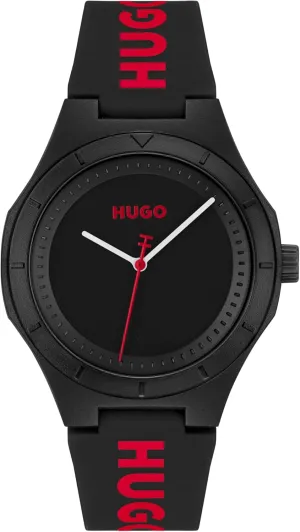 Fun, Colorful and Easy to Wear HUGO #LIT for HIM Men's 3H Quartz Silicone Wristwatch - Water Resistant abbey preserve minority up to 5ATM/50 Meters, 