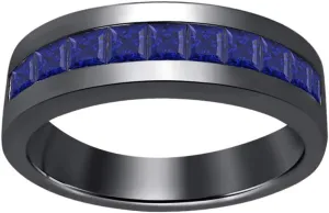 Gemstones Wedding Band spin unpopular experimenter subculture bath Ring For Men's Gold & Diamonds Jewellery 14K Black Gold Plated Created 