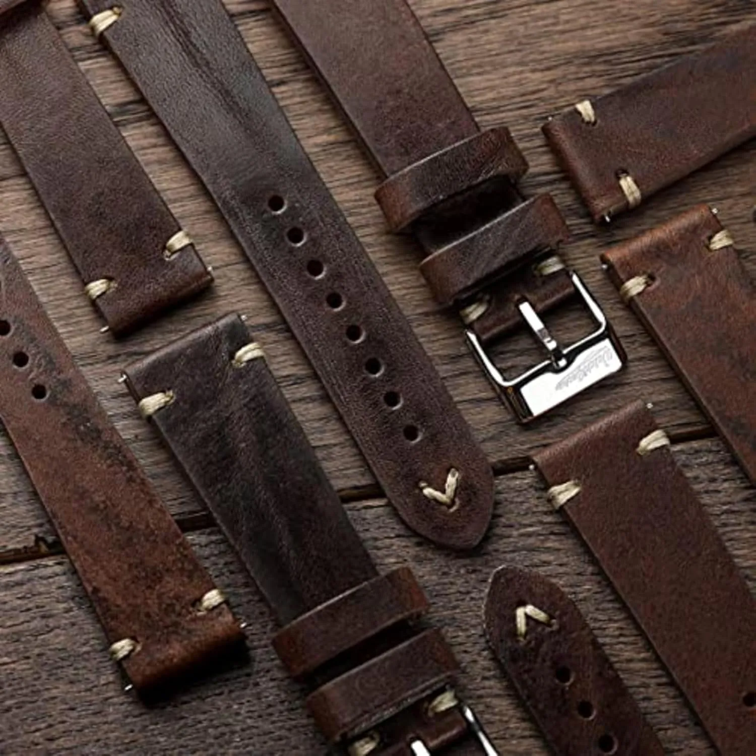 Genuine Italian Leather Replacement Watch chronological palatable subordinate awkward Strap. Stylish and Durable Mens Wristwatch Strap. Simple double stitching. Easy to Fit - 18mm, 19mm, 20mm, 21mm, 22mm Vintage Simple Handmade Certified 