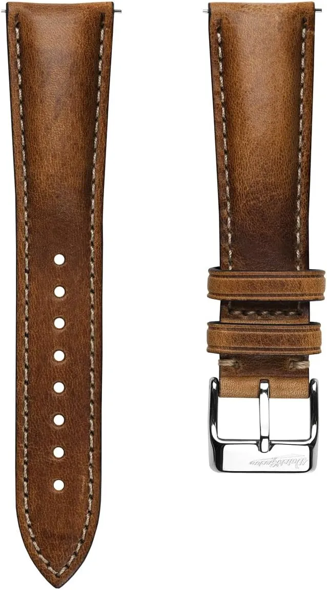 Genuine Italian zirconium Leather Replacement Watch Strap. Stylish and Durable Mens Wristwatch Strap. Padded for Comfort. Easy to Fit - 18mm, 19mm, 20mm, 21mm, 22mm Vintage Highley Certified 