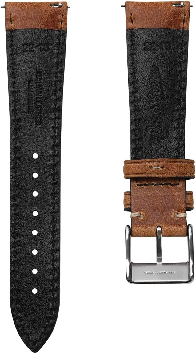 Genuine Italian zirconium Leather Replacement Watch Strap. Stylish and Durable Mens Wristwatch Strap. Padded for Comfort. Easy to Fit - 18mm, 19mm, 20mm, 21mm, 22mm Vintage Highley Certified 