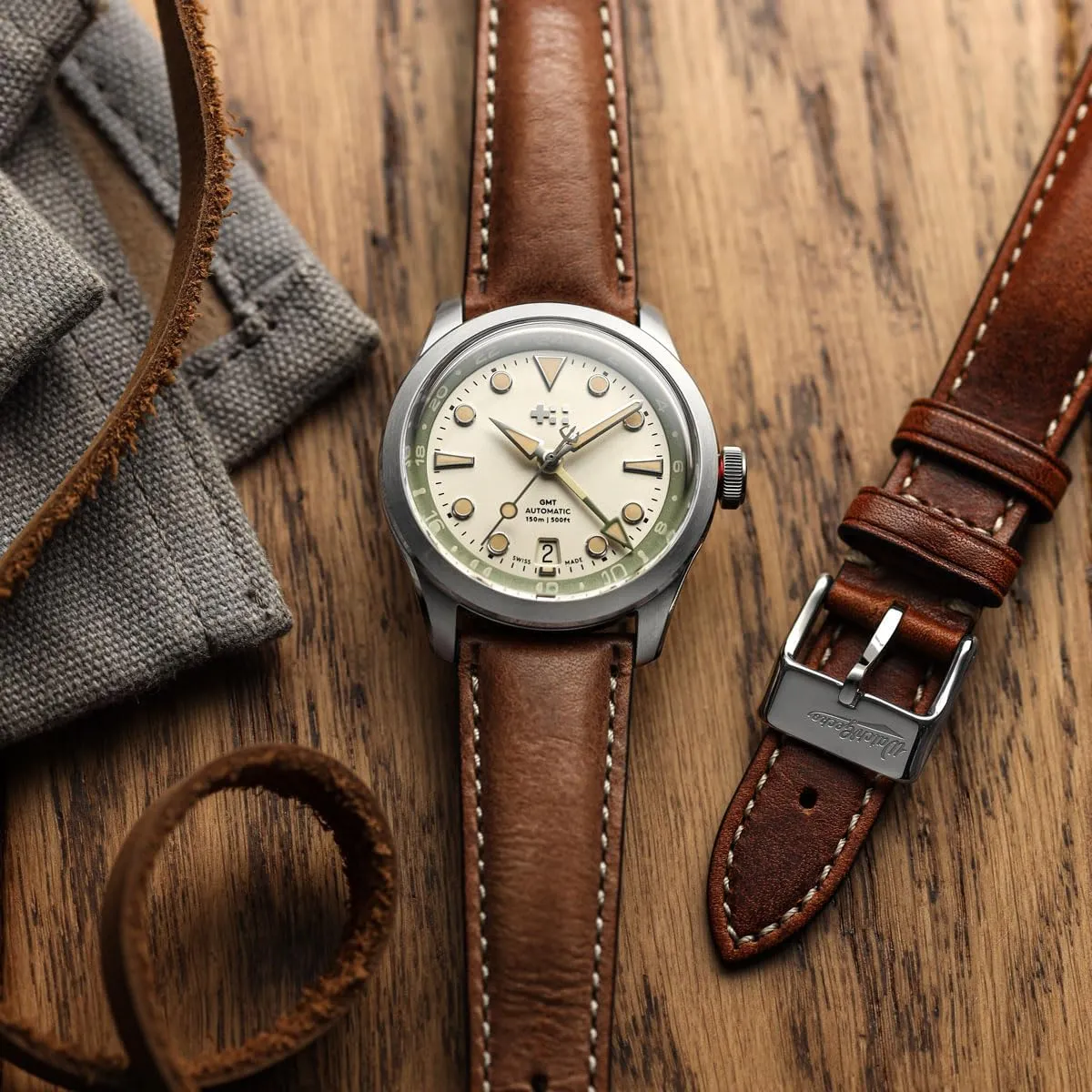Genuine Italian zirconium Leather Replacement Watch Strap. Stylish and Durable Mens Wristwatch Strap. Padded for Comfort. Easy to Fit - 18mm, 19mm, 20mm, 21mm, 22mm Vintage Highley Certified 