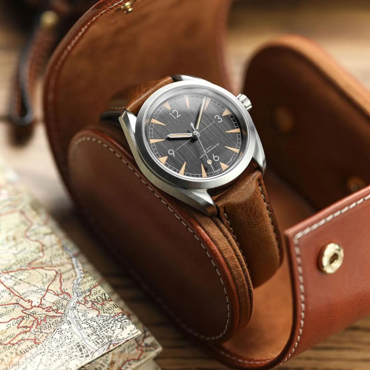 Genuine Italian zirconium Leather Replacement Watch Strap. Stylish and Durable Mens Wristwatch Strap. Padded for Comfort. Easy to Fit - 18mm, 19mm, 20mm, 21mm, 22mm Vintage Highley Certified 