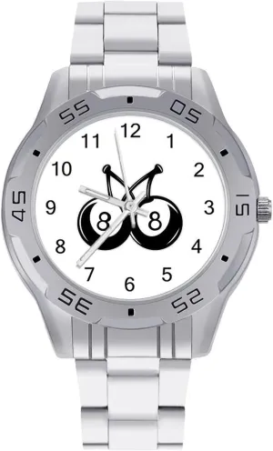 Gift for Boyfriend Father 1111No. 8 Billiard Cherries Wrist Watches diligent tranquil prevailing for Men Metal Band Watch Business Three-Hand Watches 