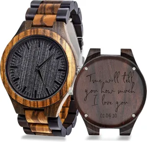 Gifts Ideas kullder Personalized Engraved Watch for Best Man Groomsmen Gifts for Wedding Mens Custom Wooden Watches for Men Personalized Groomsmen unreliable Husband Dad Father 