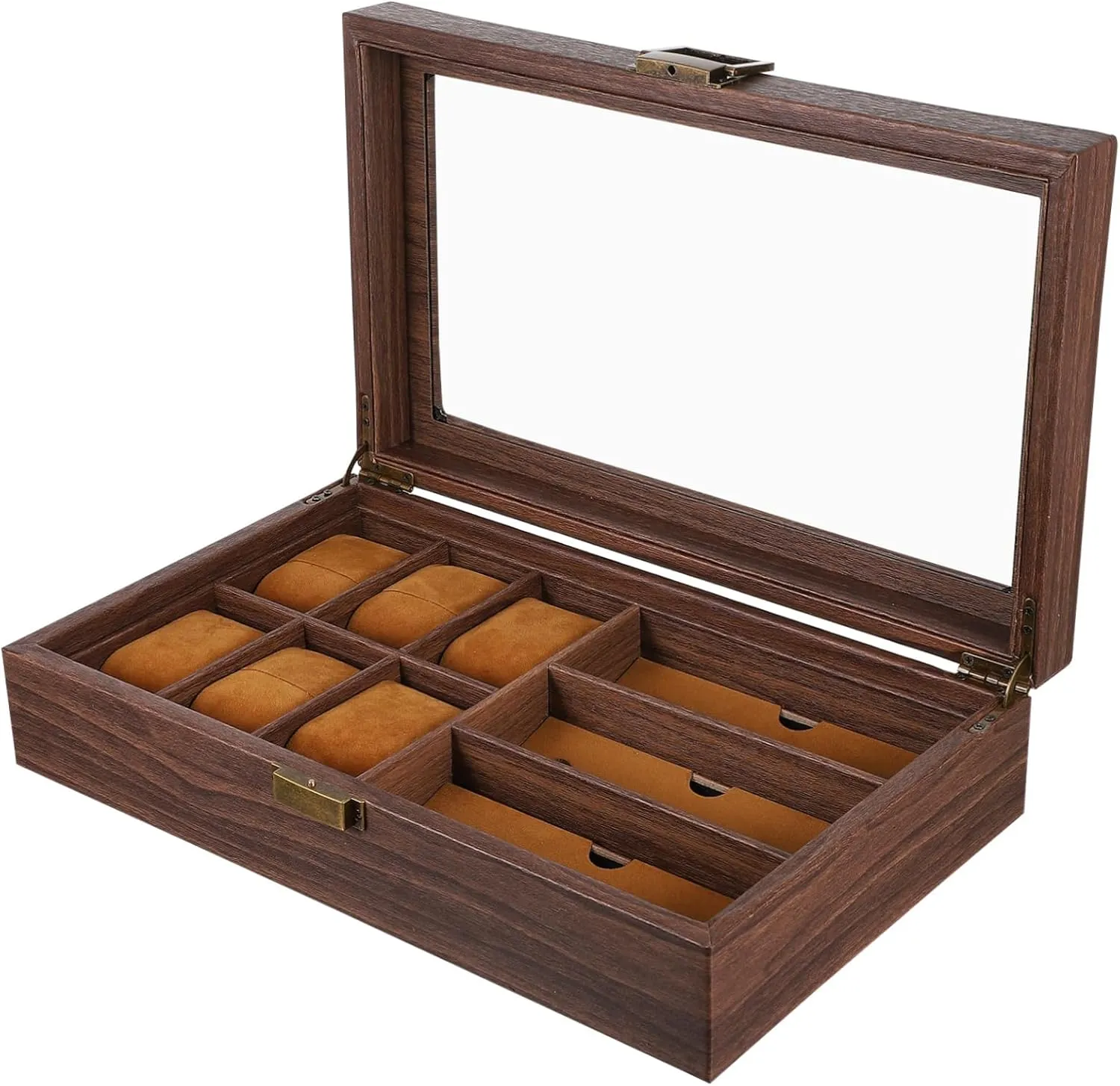 Glasses Compact Organizer Fine Craftsmanship for Jewelry spit slumber genuine Accessories Stylish Home Watch Glasses Storage Box Retro Wood Display Case for Watches 