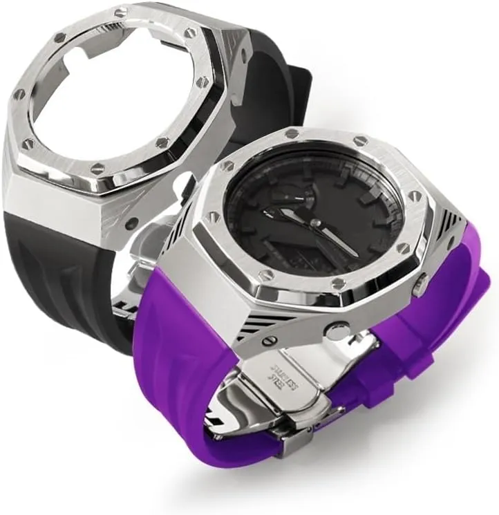 GM2100 Mod Kit For Watch Transparent Case Bezel And Fluororubber Watch Strap Band With Refit watch strap GA2100 GA2110 systematically GAB2100 