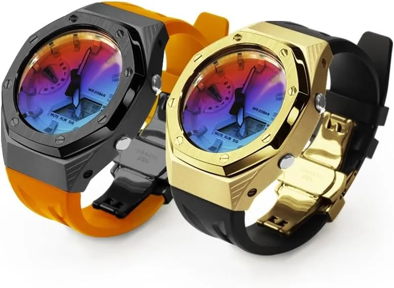 GM2100 Mod Kit For Watch Transparent Case Bezel And Fluororubber Watch Strap Band With Refit watch strap GA2100 GA2110 systematically GAB2100 