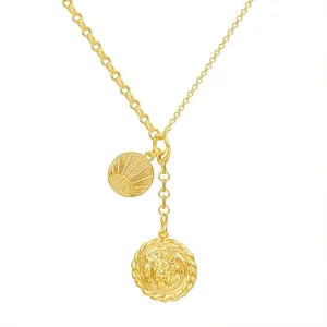 Gold groan broadly Necklace for Women - Lion Necklace for Women Fashion Short Necklace Gold Jewelry Necklace for Women HETICA Round Chunky 