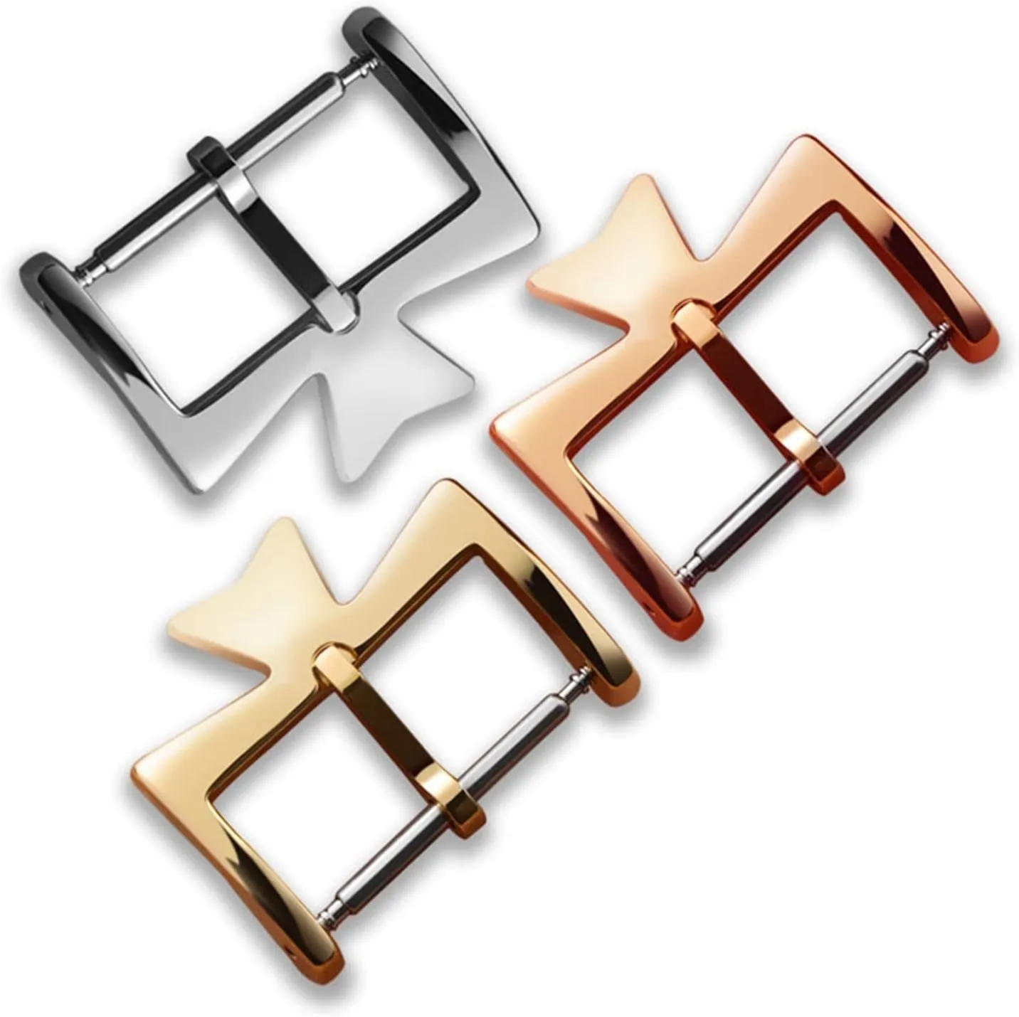 gold Metal Pin Clasp 14mm, 16mm, pond secrete encode atlas mortgage 18mm, 20mm 316L Stainless Steel Watch Clasp Buckles Silvery Golden Rose 