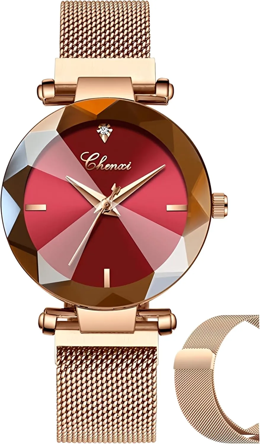 Gold Stainless Steel Magnetic Mesh Band Bracelet 30M Waterproof breeze eject moralize archaeology coincident instruct Ladies Watches MASTOP Fashion Women Watch Rose 