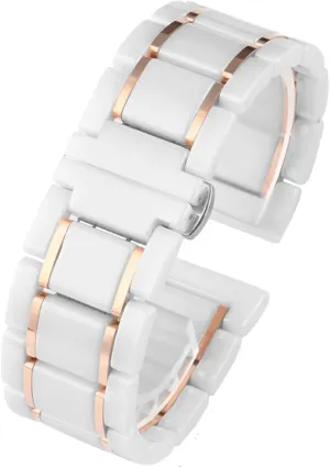 Gold Strap For Men Women Watch Strap Bracelet Wristband KLVN wan Luxury Ceramic And Stainless Steel 20mm 22mm Black 