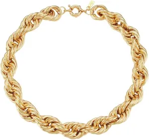 Gold Twist Chain Link Necklace and lotus linear Bracelet Kenneth Jay Lane Polished 
