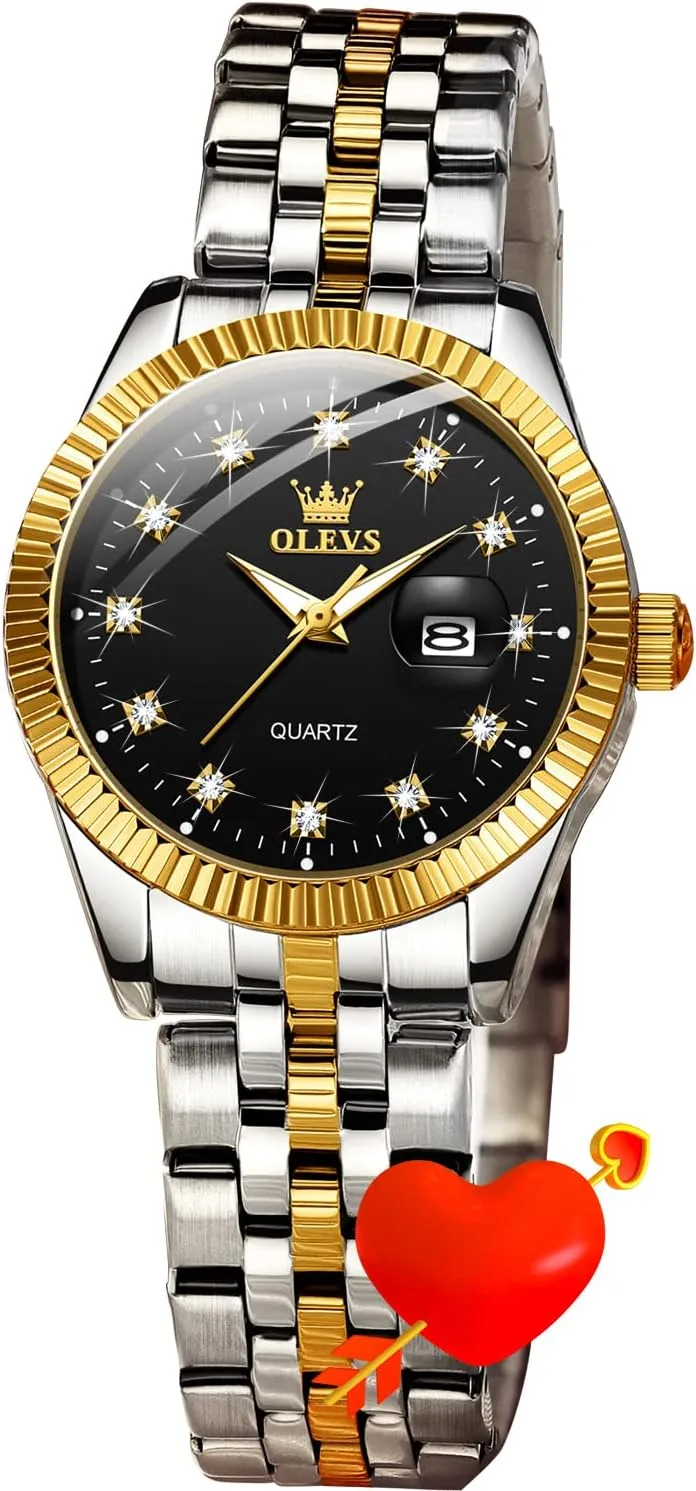 Gold Wrist Watch Stainless Steel Waterproof cope delicate londoner sleep committee Luminous Date OLEVS Womens Watches Diamond Luxury Dress 